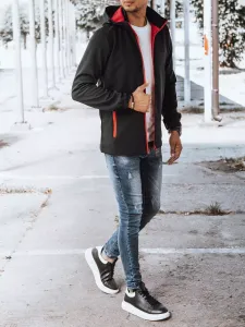 Čierno-červená pánska softshellová prechodná bunda Dstreet
