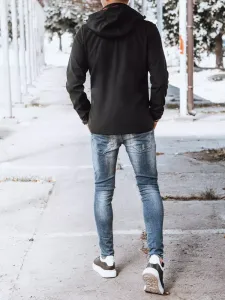 Čierno-červená pánska softshellová prechodná bunda Dstreet