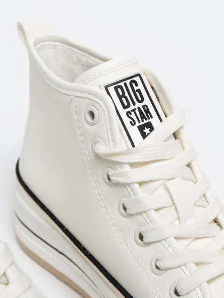 BIG STAR SHOES Zateplené Dámske Tenisky Na Platforme Eko Koža Big Star
