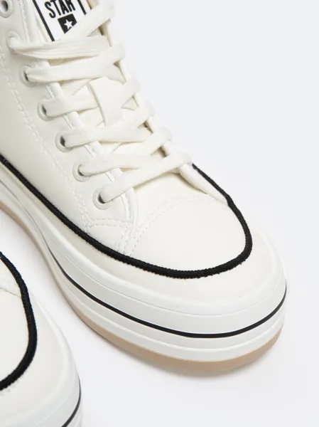 BIG STAR SHOES Zateplené Dámske Tenisky Na Platforme Eko Koža Big Star