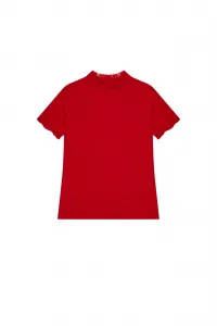 Marisse Blouse With Ruffles At The Neckline And Sleeves Z-Ts-3653 D.Red