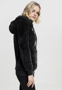 Women's Long Teddy Hoody Black