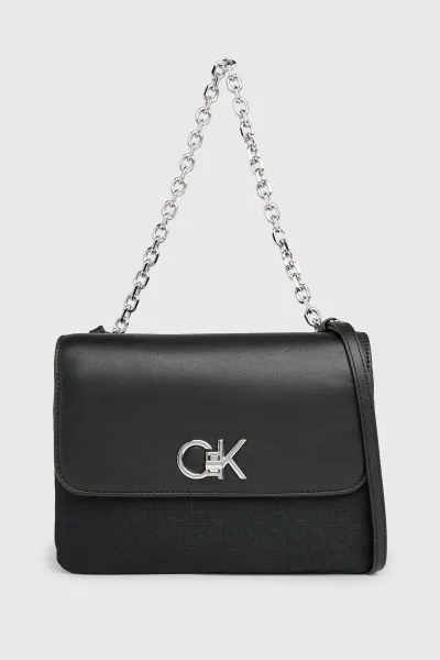 Calvin Klein Handbag Women / Girl Black Jacquard Mono