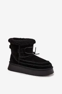 BIG STAR SHOES Semišové zimné čižmy pre ženy s ozdobnými švami Big Star