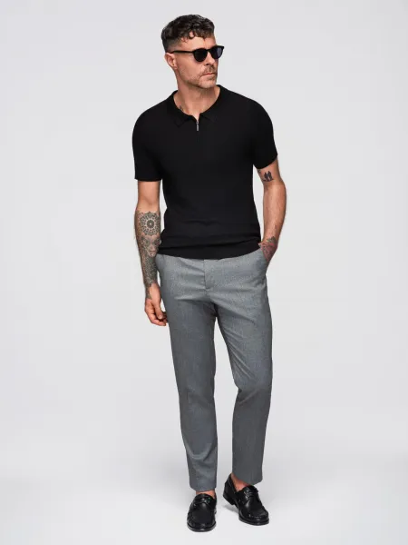 Pánske polo tričko s krátkym rukávom OMBRE T-shirt OM-POSS-0158 V-2 black