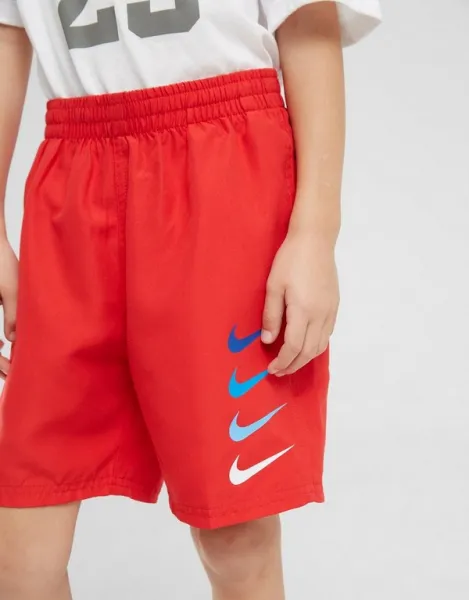 Nike Swim Šortky  Stacked Swoosh Swim Red