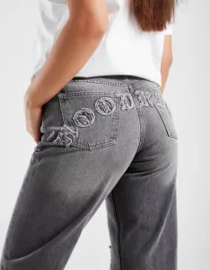 Hoodrich Nohavice  Jeans Logo Apliq