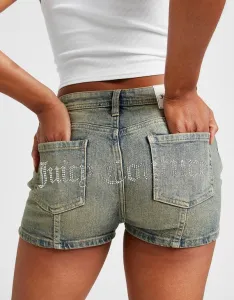 Juicy Couture Šortky  Washed Denim Diamente Logo