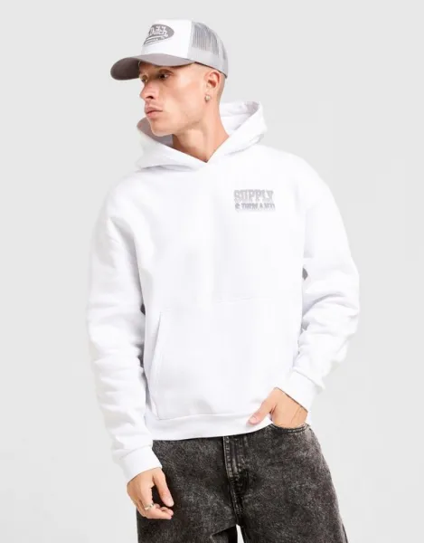 Supply&demand Mikina S Kapucňou Ocean Hd Wht-Wht