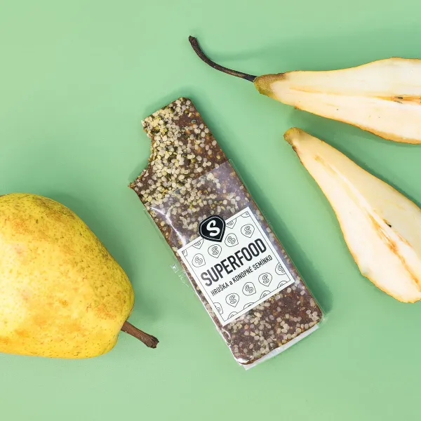 Superfood tyčinka hruška a konopné semienko váha 50g
