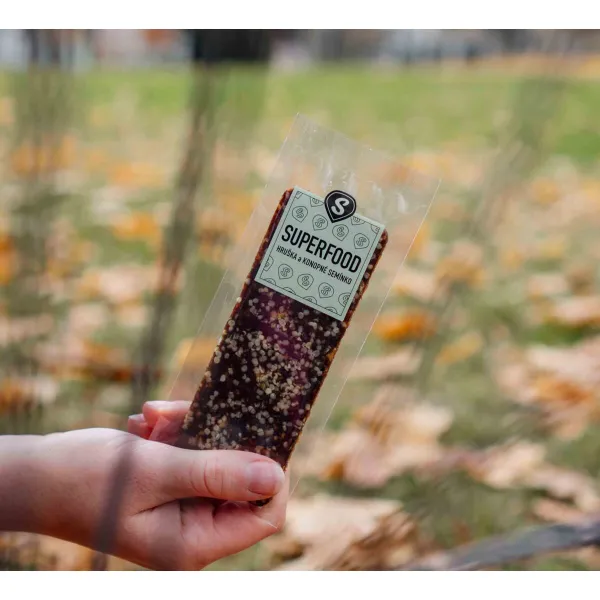 Superfood tyčinka hruška a konopné semienko váha 50g