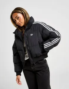 Bunda adidas Originals Cropped Puffer čierna farba, prechodná, JX2970