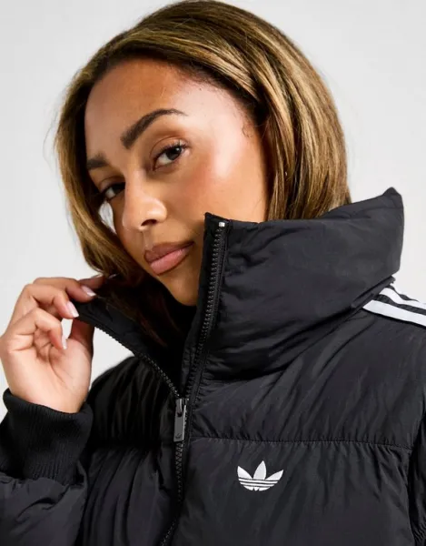 Bunda adidas Originals Cropped Puffer čierna farba, prechodná, JX2970