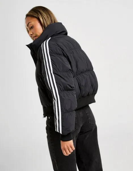 Bunda adidas Originals Cropped Puffer čierna farba, prechodná, JX2970