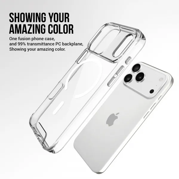 JP MagFit MagSafe puzdro s certifikátom SGS 1,2M, iPhone 17 Pro Max, priehľadné