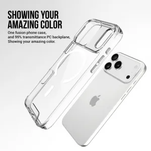 JP MagFit MagSafe puzdro s certifikátom SGS 1,2M, iPhone 17 Pro Max, priehľadné