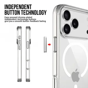 JP MagFit MagSafe puzdro s certifikátom SGS 1,2M, iPhone 17 Pro Max, priehľadné
