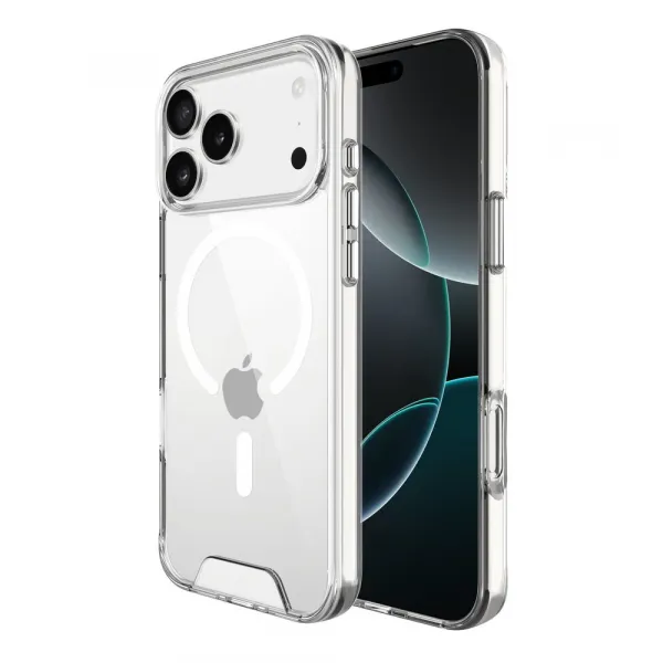 JP MagFit MagSafe puzdro s certifikátom SGS 1,2M, iPhone 17 Pro Max, priehľadné