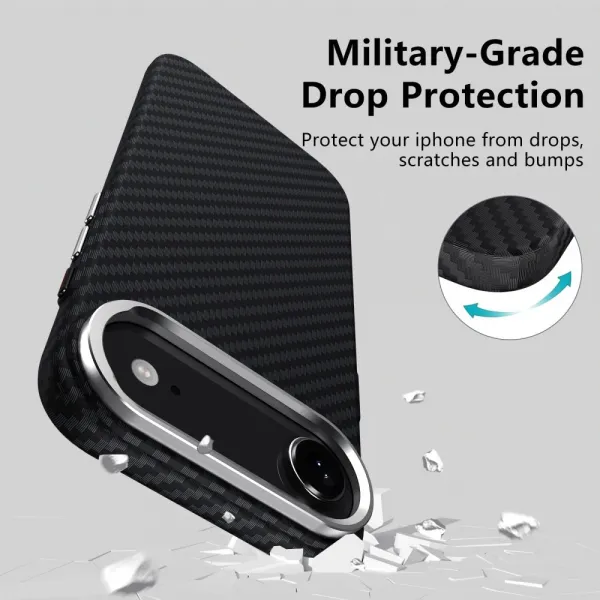 Tech-Protect Ion Carbon MagSafe kryt na iPhone 17 Air, čierny/strieborný