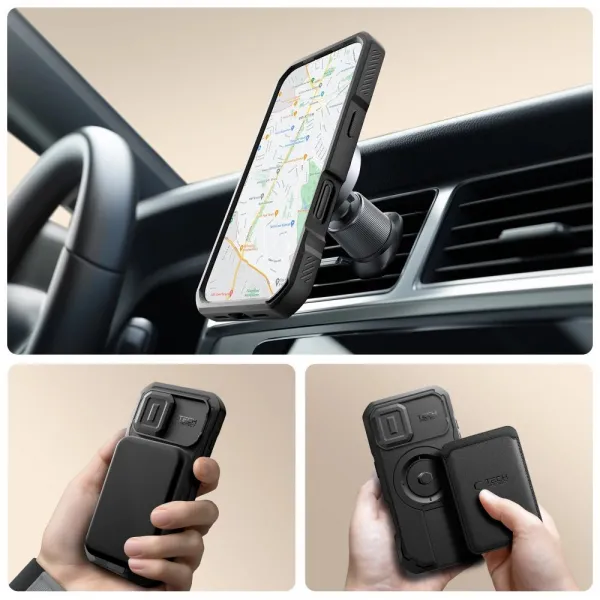 Tech-Protect Kevlar MagSafe kryt na iPhone 17, čierny