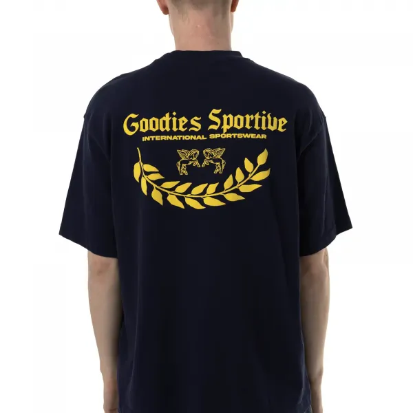 Goodies Sportive Caesar Navy Tee "Blue" (CNT25-BLUE-MUSTARD)