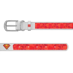 Kožený obojok Superman DC COMICS biely, Obvod krku: 29-38 cm, širka: 20 mm
