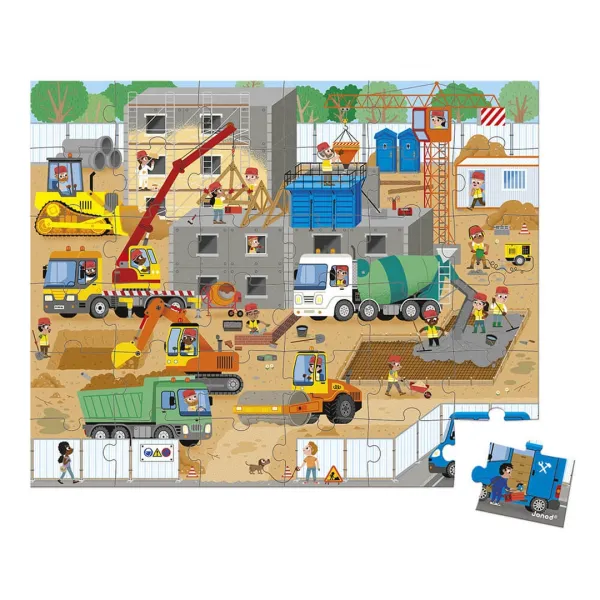 Puzzle v kufríku - Na stavbe - 36 ks