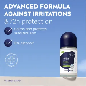 NIVEA MEN Derma Control Sensitive guličkový antiperspirant pre citlivú pokožku 50 ml
