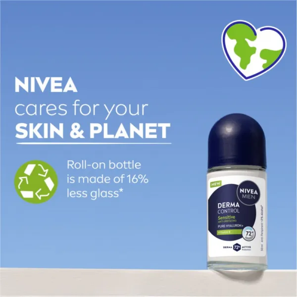NIVEA MEN Derma Control Sensitive guličkový antiperspirant pre citlivú pokožku 50 ml