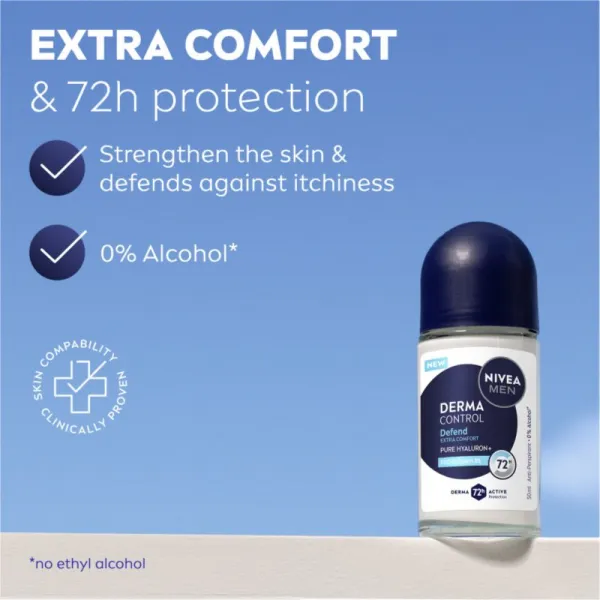 NIVEA MEN Derma Control Defend guličkový antiperspirant 72h 50 ml