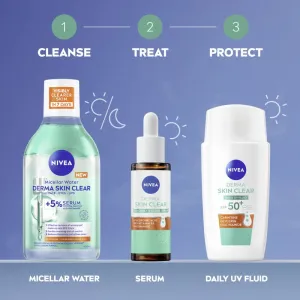 NIVEA Derma Skin Clear ľahký ochranný fluid SPF 50+ 40 ml