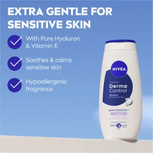 NIVEA Derma Control Restore hydratačný sprchový gél s kyselinou hyalurónovou 250 ml