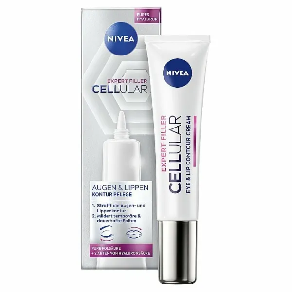 NIVEA Cellular Expert Filler spevňujúci krém na kontúry očí a pier s kyselinou hyalurónovou 15 ml