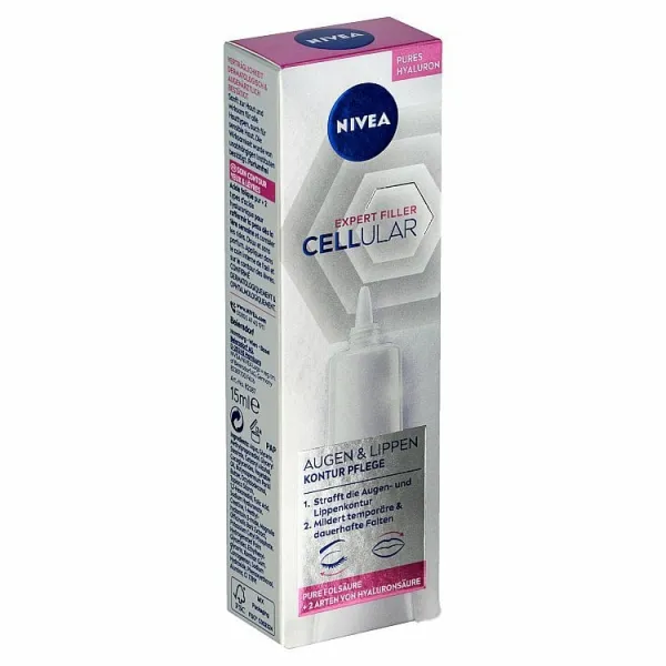 NIVEA Cellular Expert Filler spevňujúci krém na kontúry očí a pier s kyselinou hyalurónovou 15 ml