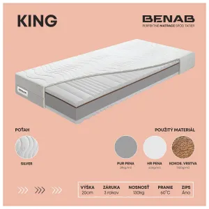Obojstranný matrac King Kokos 90x200cm, H3/ H5, V: 21cm