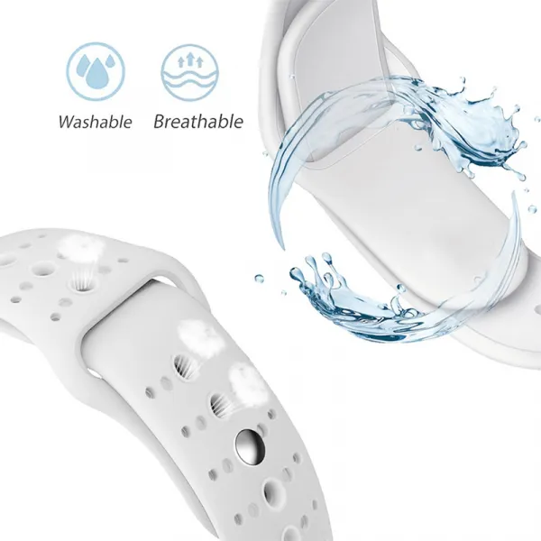 BStrap Silicone Sport remienok na Apple Watch 42/44/45mm, White (SAP007C15)