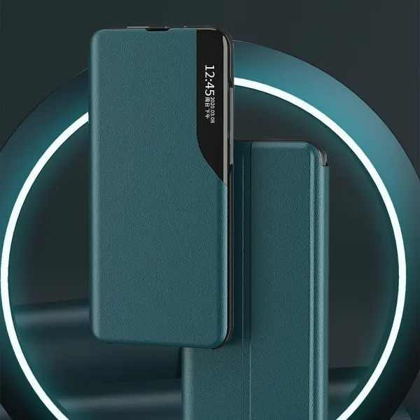 MG Eco Leather View knižkové puzdro na Samsung Galaxy A72, modré