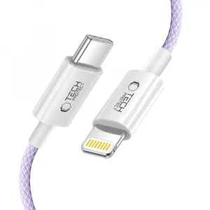 Tech-Protect Ultraboost Lite kábel USB-C / Lightning PD 27W / 3A 1m, fialový