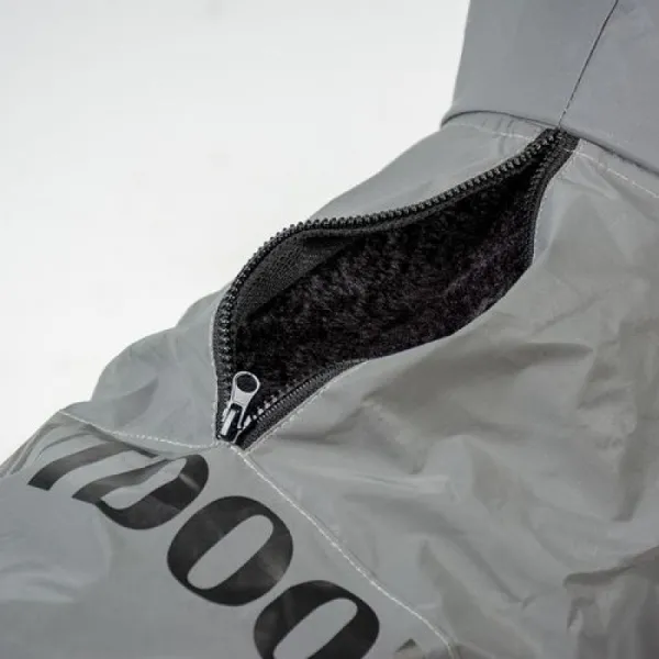 DUVO+ športový prší plášť z reflexnej látky pre psov L 60cm sivý