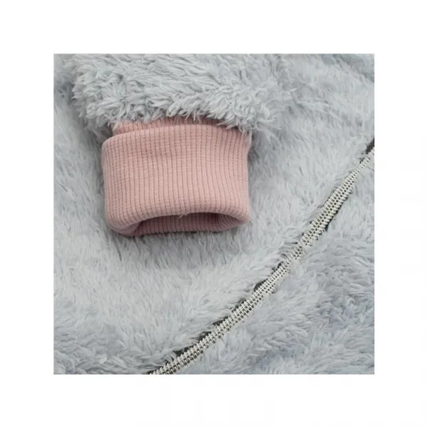 Luxusný detský zimný overal New Baby Teddy bear šedo ružový 62 (3-6m)