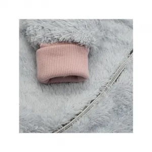 Luxusný detský zimný overal New Baby Teddy bear šedo ružový 62 (3-6m)