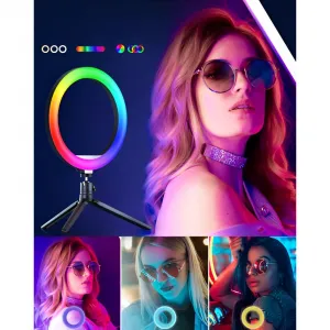 MG ZD666 RGB kruhové LED svetlo + statív 2.1m, čierne