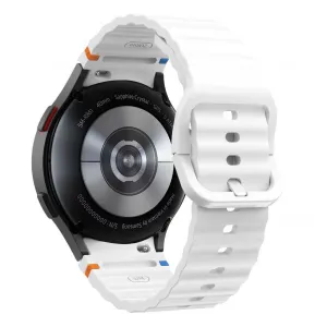 Tech-Protect Silicone Sport remienok na Samsung Galaxy Watch 4 / 5 / 5 Pro / 6 / 7 / FE, white