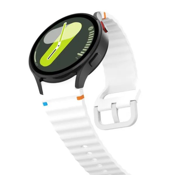 Tech-Protect Silicone Sport remienok na Samsung Galaxy Watch 4 / 5 / 5 Pro / 6 / 7 / FE, white