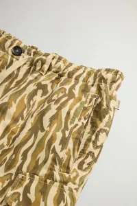 Šortky Woolrich Camo Cotton Linen Short Beige Camo