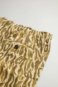 Šortky Woolrich Camo Cotton Linen Short Beige Camo