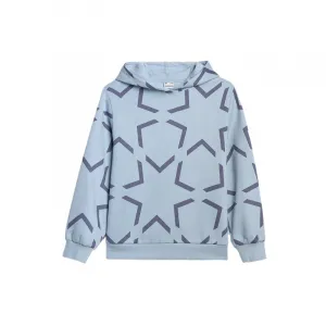 Dievčenská mikina s kapucňou 4F JUNIOR SWEATSHIRT F1937-4FJWAW25TSWSF1937-34A-LIGHT BLUE ALLOVER