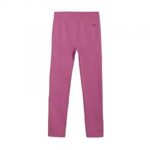 Dievčenské legíny 4F JUNIOR TIGHTS CAS F244-4FJWAW25TTIGF244-53S-DARK PINK