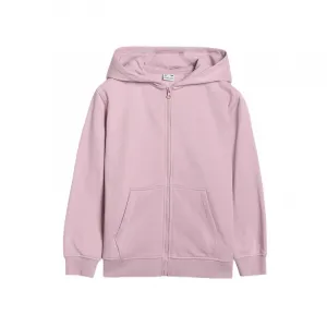 Dievčenská zateplená mikina so zipsom 4F JUNIOR SWEATSHIRT F1952-4FJWAW25TSWSF1952-56S-LIGHT PINK