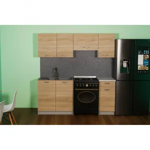 Kuchynská linka 1,8 m, dub sonoma/biela, APART NEW